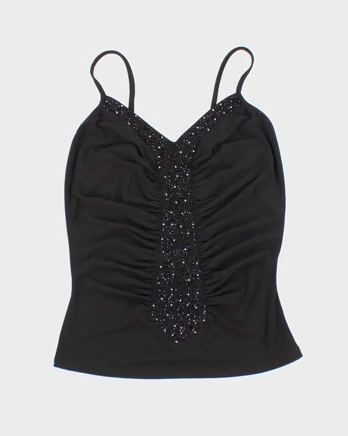 Vintage Y2k 00s Velda Ruched Beaded Cami - S sold by Rokit