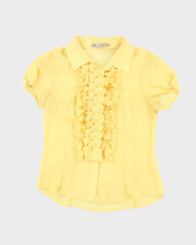 Vintage Y2k 00s Sans Souci Mesh Ruffle Blouse - L sold by Rokit