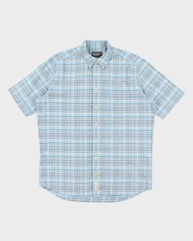 Vintage Eddie Bauer Heavyweight Check Short Sleeved Shirt - L sold by Rokit