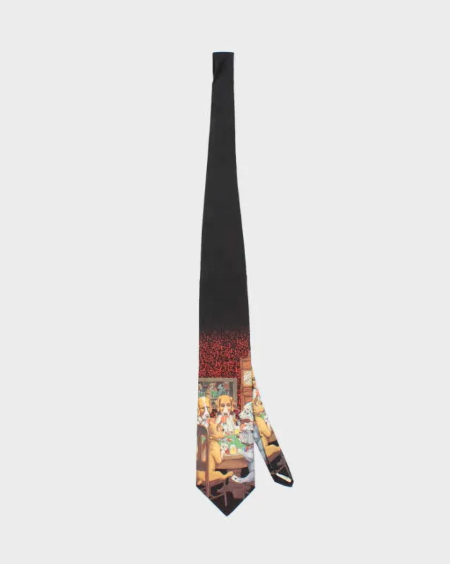 Vintage 90's Dogs Playing Poker Graphic Print Tie sold by Rokit