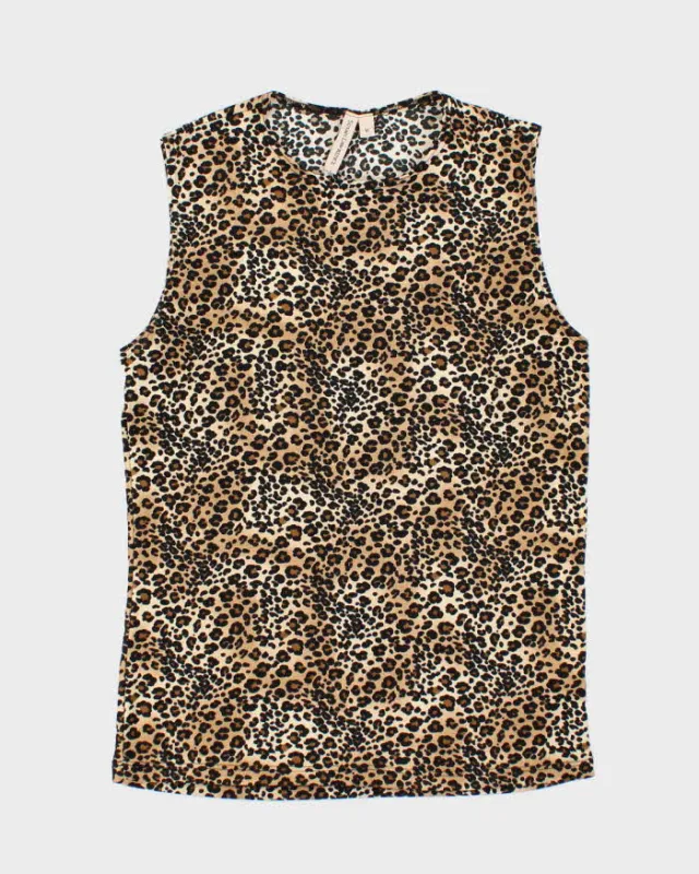Vintage 90s 00s Susan Lawrence Leopard Print Top - M sold by Rokit