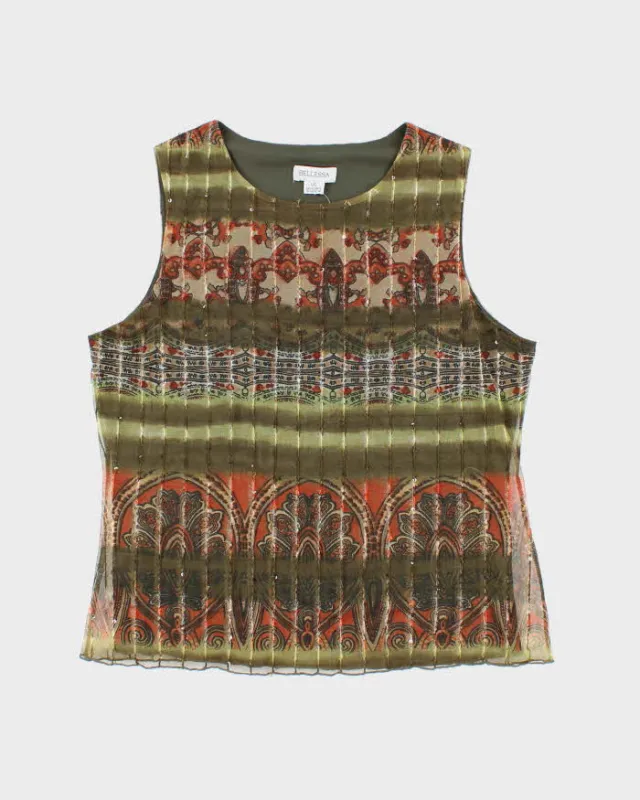 Vintage 90s Bellessa Sequin Top - L sold by Rokit