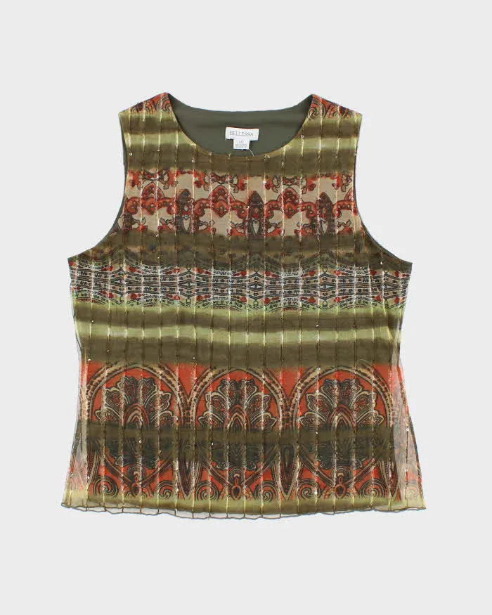 Vintage 90s Bellessa Sequin Top - L sold by Rokit