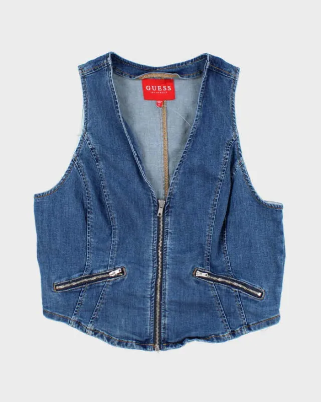 Vintage Y2k 00s Guess Zip-up Denim Top - XL sold by Rokit