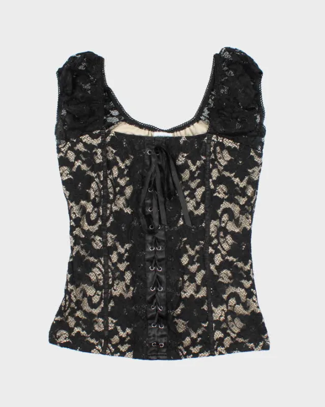 Vintage Y2k 00s Suzy Lace Milkmaid Top - M sold by Rokit