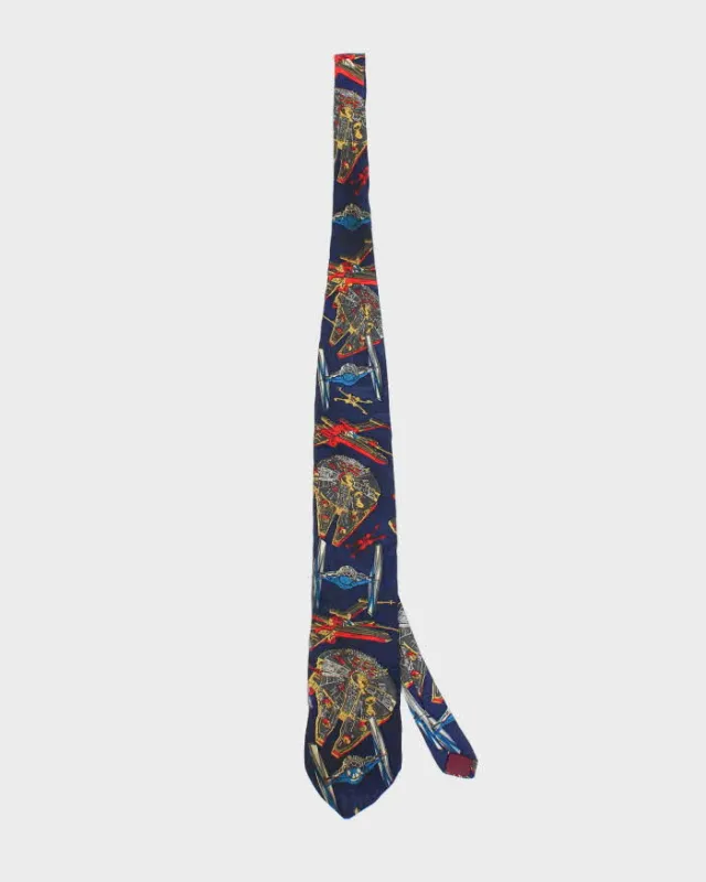 Vintage 90's Star Wars Fighter Ships All Over Print Tie sold by Rokit