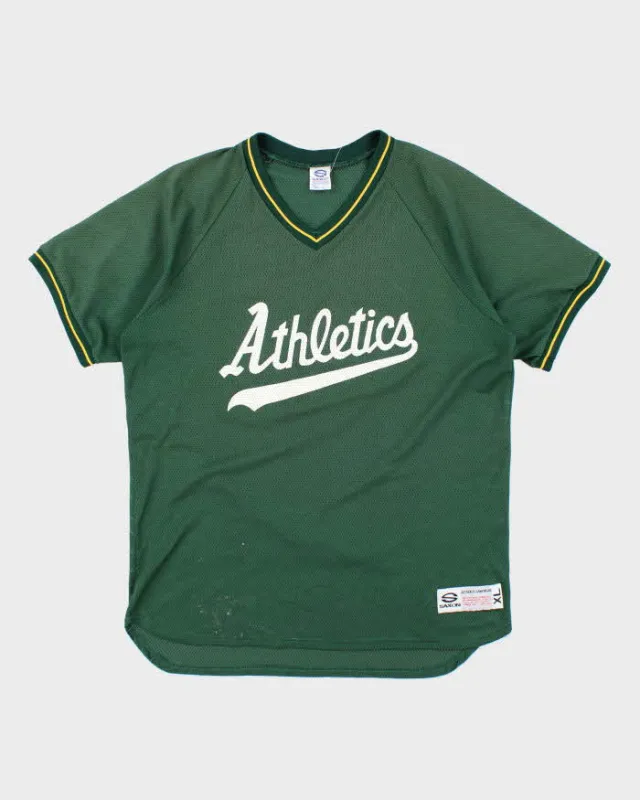 Vintage 90's Oakland Athletics Spell Out Baseball Sports T-Shirt - XL sold by Rokit