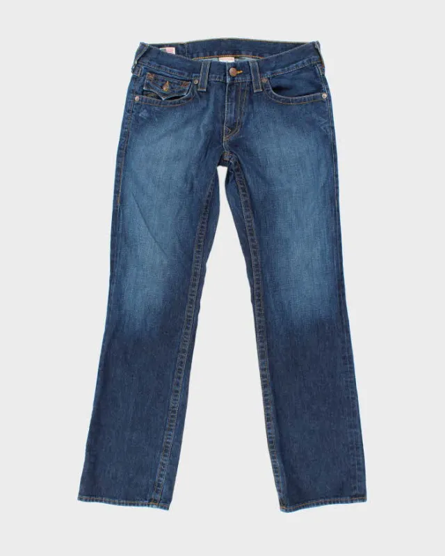 Vintage 2000's True Religion Straight Fit Dark Wash Jeans - W32 L32 sold by Rokit