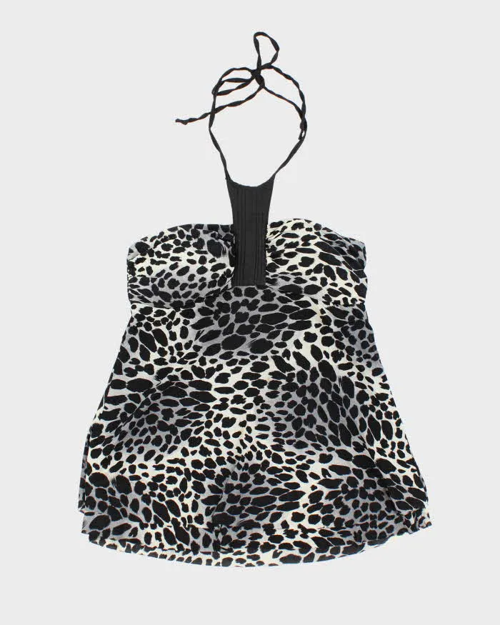 Vintage Y2k 00s Seduction Leopard Print Halter Neck Top - M sold by Rokit