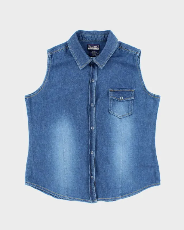 Vintage Y2K B.U.M Equipment Denim Sleeve Shirt - XL sold by Rokit