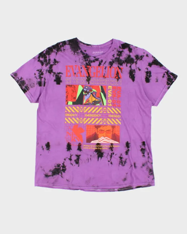 Evangelion Graphic Tie-Dye Oversized T-Shirt - XL sold by Rokit