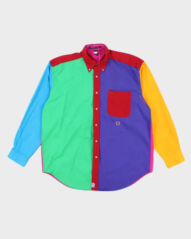 Vintage Y2K Tommy Hilfiger Multi Coloured Long-sleeved Shirt - L sold by Rokit
