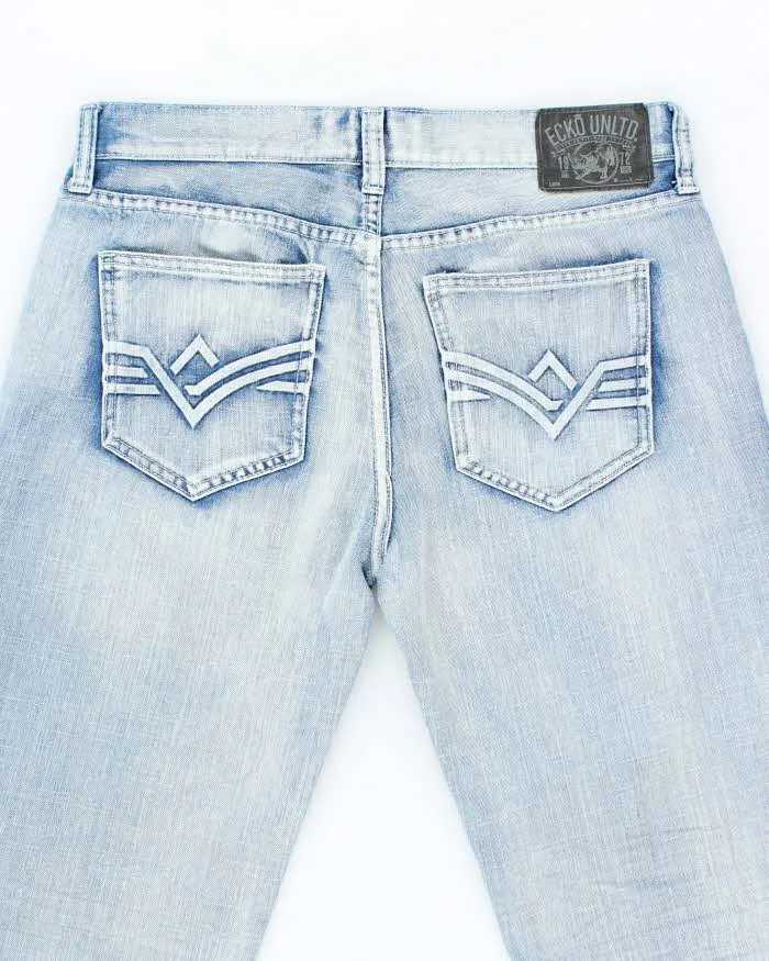 Vintage Y2K Ecko Untld Light Wash Embossed Relaxed Fit Jeans - W32 L28 sold by Rokit product image thumbnail 4