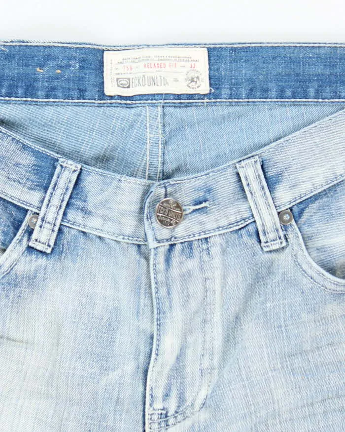 Vintage Y2K Ecko Untld Light Wash Embossed Relaxed Fit Jeans - W32 L28 sold by Rokit product image thumbnail 5