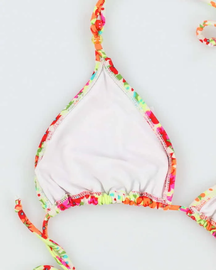 Vintage Y2k 00s Floral Bead Bikini Top - M sold by Rokit product image thumbnail 4