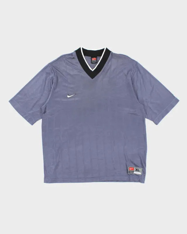 Vintage 2000's Nike Small Swoosh Striped Sports T-Shirt - XL sold by Rokit