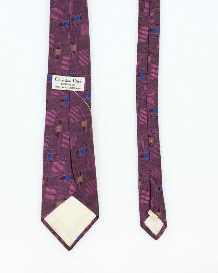 Vintage 80's Christian Dior Patterned Silk Tie sold by Rokit product image thumbnail 2