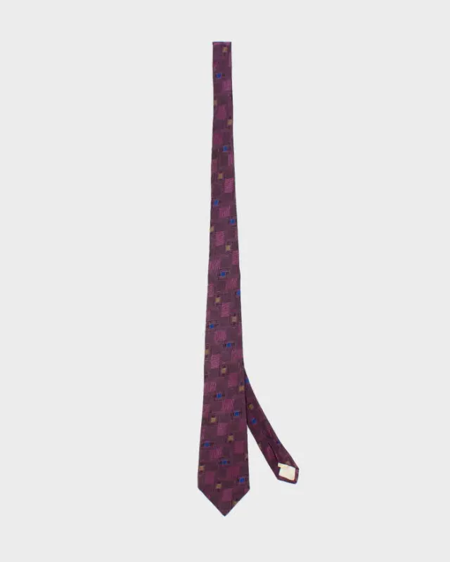 Vintage 80's Christian Dior Patterned Silk Tie made by Dior