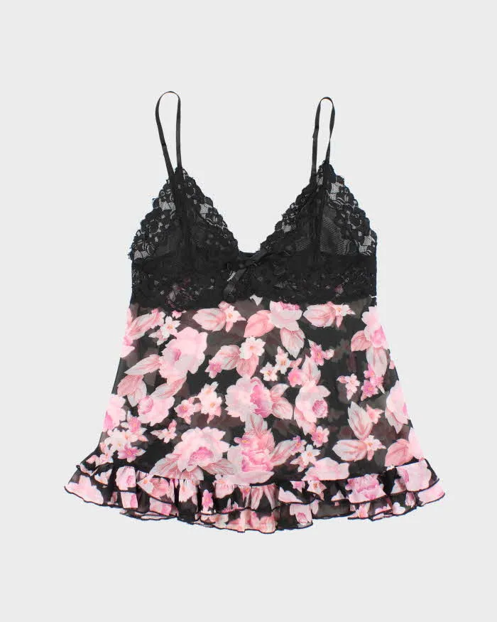 Vintage Y2k 00s Silk & Satin mesh Cami - M sold by Rokit