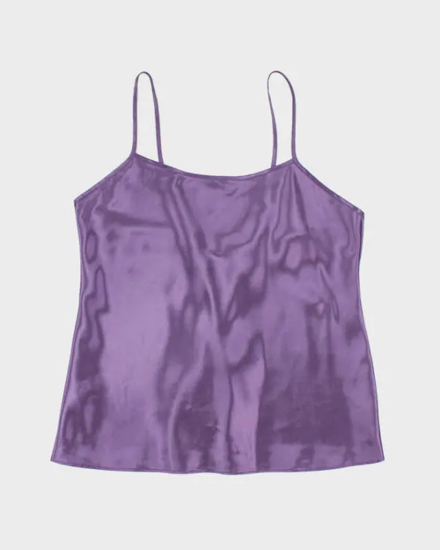 Vintage Y2k 00s La Vie En Rose Lace-Up Back Satin Cami - M sold by Rokit