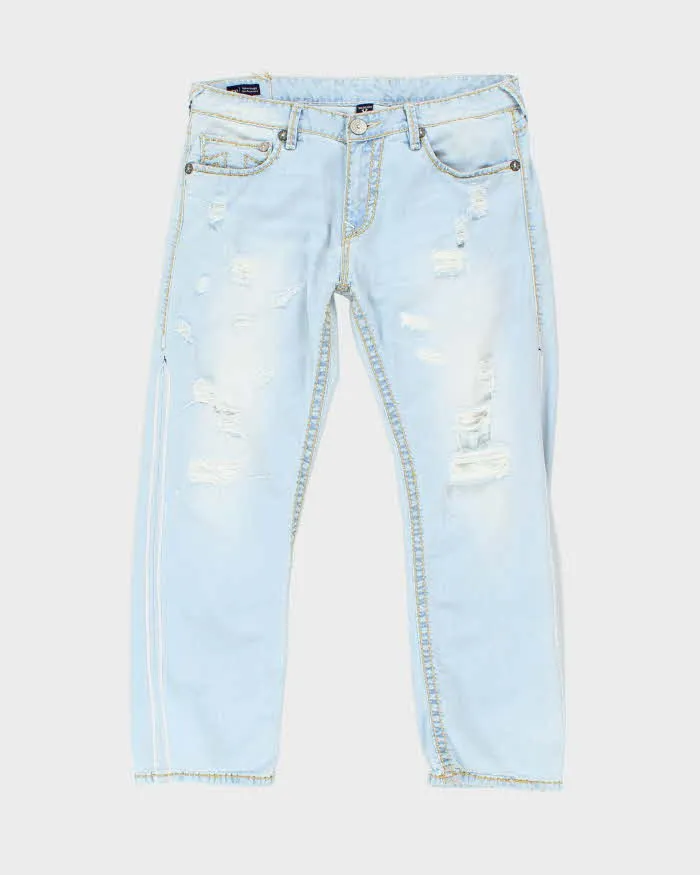Vintage Y2K True Religion Pre-Distressed Light Wash Selvedge Jeans - W36 L27 sold by Rokit