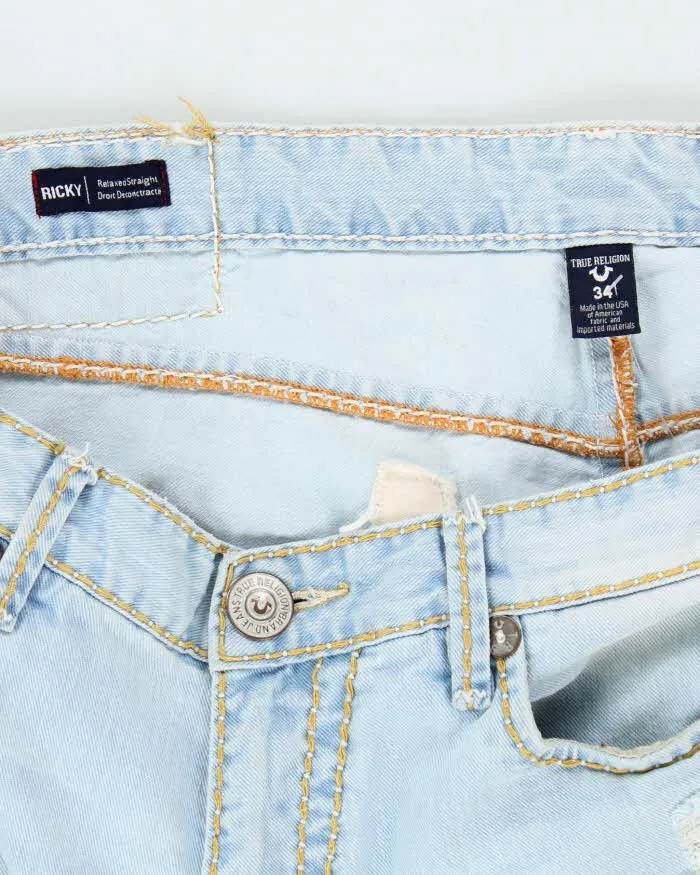 Vintage Y2K True Religion Pre-Distressed Light Wash Selvedge Jeans - W36 L27 sold by Rokit product image thumbnail 5