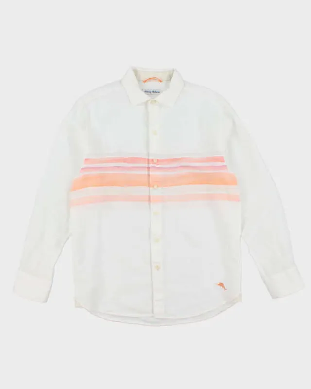 Vintage Tommy Bahama Striped Linen Long Sleeve Shirt - S sold by Rokit