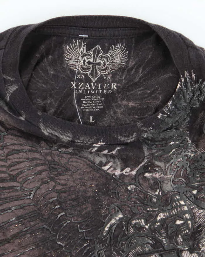 Vintage Y2K Xzavier Unlimited All Over Print Gothic T-Shirt - L sold by Rokit product image thumbnail 5