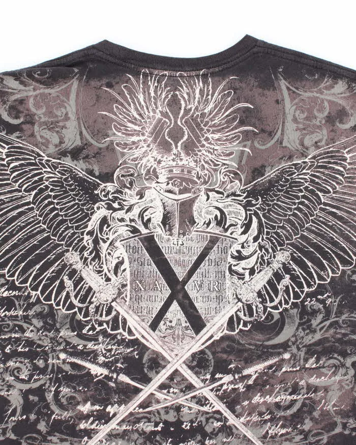 Vintage Y2K Xzavier Unlimited All Over Print Gothic T-Shirt - L sold by Rokit product image thumbnail 4