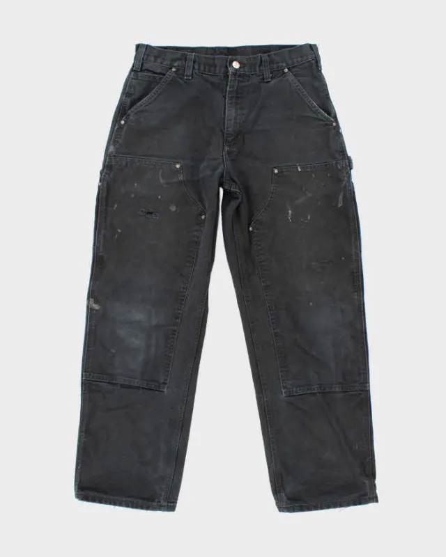Vintage 2000's Carhartt Faded Black Double Knee Carpenter Trousers - W30 L28 sold by Rokit