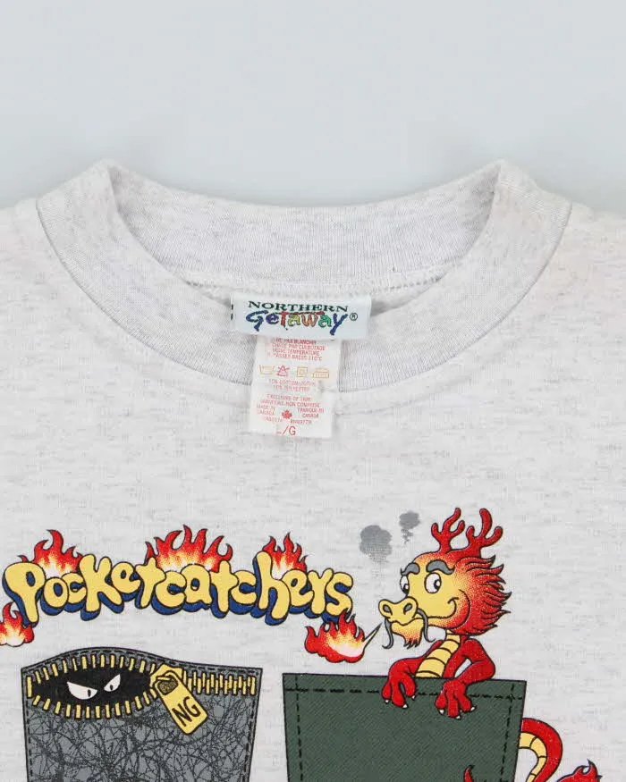 Vintage 90's Pocket Catcheys Graphic Print Sweatshirt - L sold by Rokit product image thumbnail 5