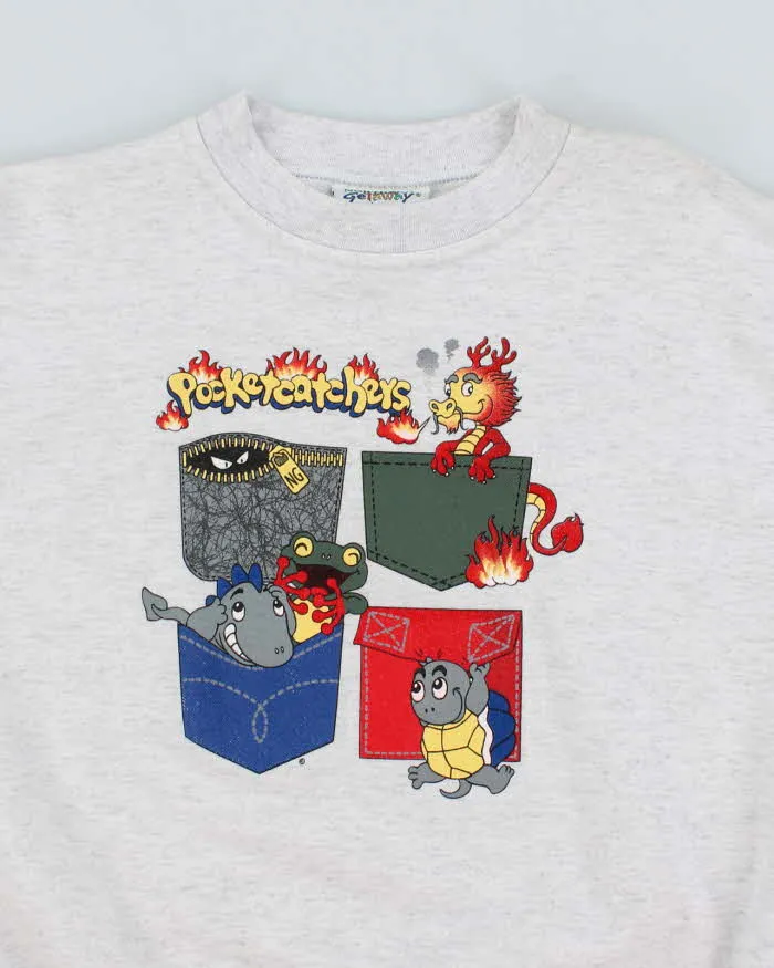 Vintage 90's Pocket Catcheys Graphic Print Sweatshirt - L sold by Rokit product image thumbnail 3