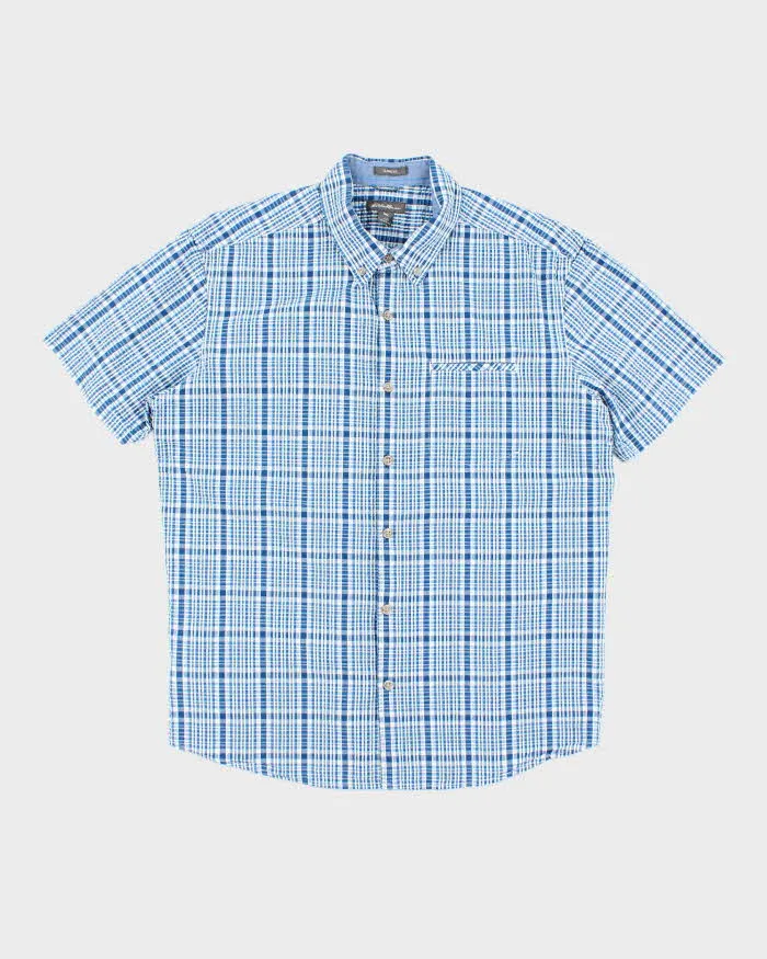 Vintage Eddie Bauer Seersucker Short Sleeve Shirt - L sold by Rokit