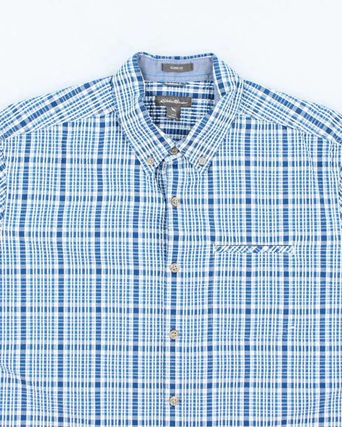 Vintage Eddie Bauer Seersucker Short Sleeve Shirt - L sold by Rokit product image thumbnail 3