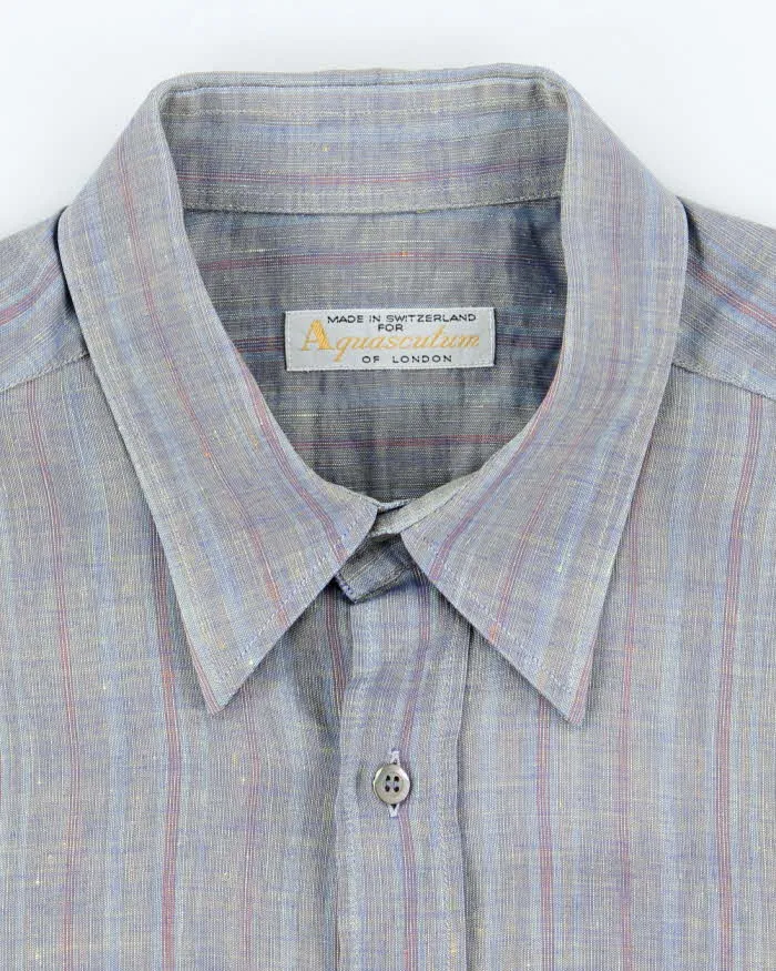 Vintage 90's Aquascutum Iridescent Short Sleeve Button Up Shirt - M sold by Rokit product image thumbnail 5