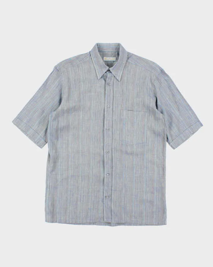 Vintage 90's Aquascutum Iridescent Short Sleeve Button Up Shirt - M sold by Rokit