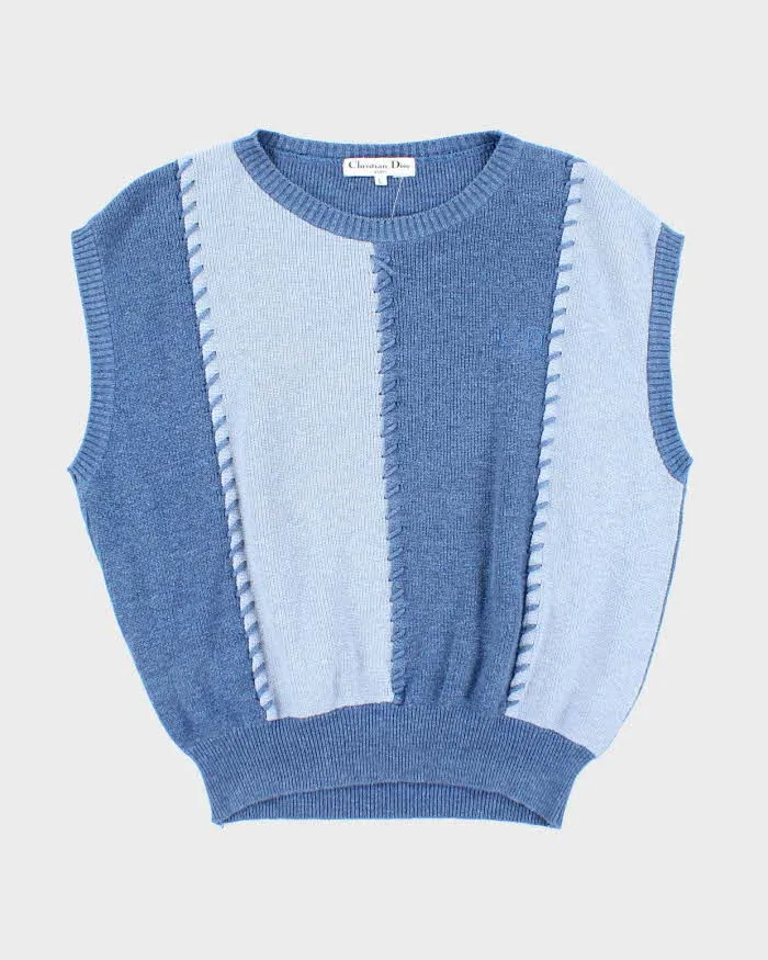 Vintage 80's Christian Dior Sports Two Tone Tank Knit Sweater - L sold by Rokit