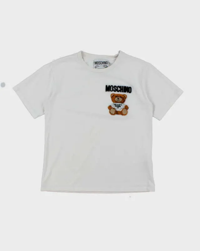 Vintage Moschino Textured Teddy Bear Graphic T-Shirt - S sold by Rokit