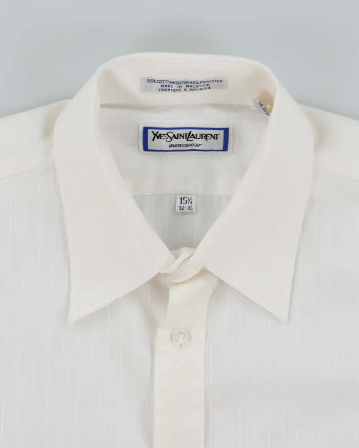 Vintage 90's Yves Saint Laurent Striped Long Sleeve White Shirt - L sold by Rokit product image thumbnail 5