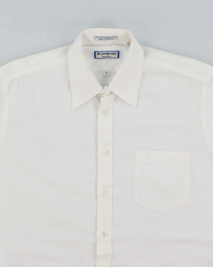 Vintage 90's Yves Saint Laurent Striped Long Sleeve White Shirt - L sold by Rokit product image thumbnail 3