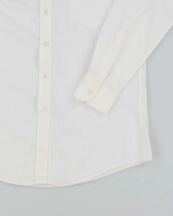 Vintage 90's Yves Saint Laurent Striped Long Sleeve White Shirt - L sold by Rokit product image thumbnail 4