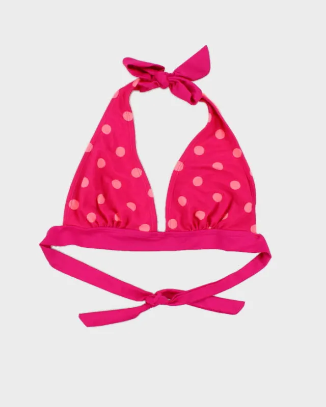 Vintage Y2k 00s Pink Polka Dot Bikini Top - S sold by Rokit