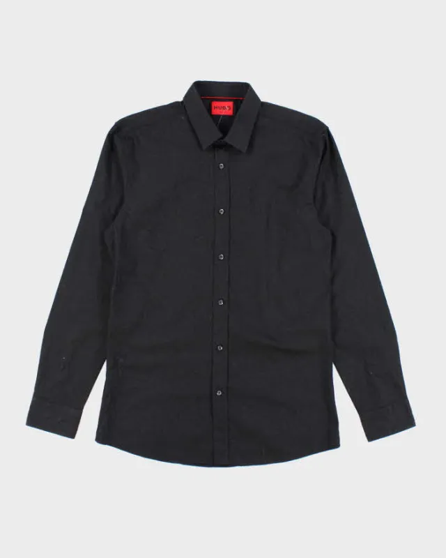 Vintage 2000's Hugo Boss Patterned Black Long Sleeve Shirt - M sold by Rokit