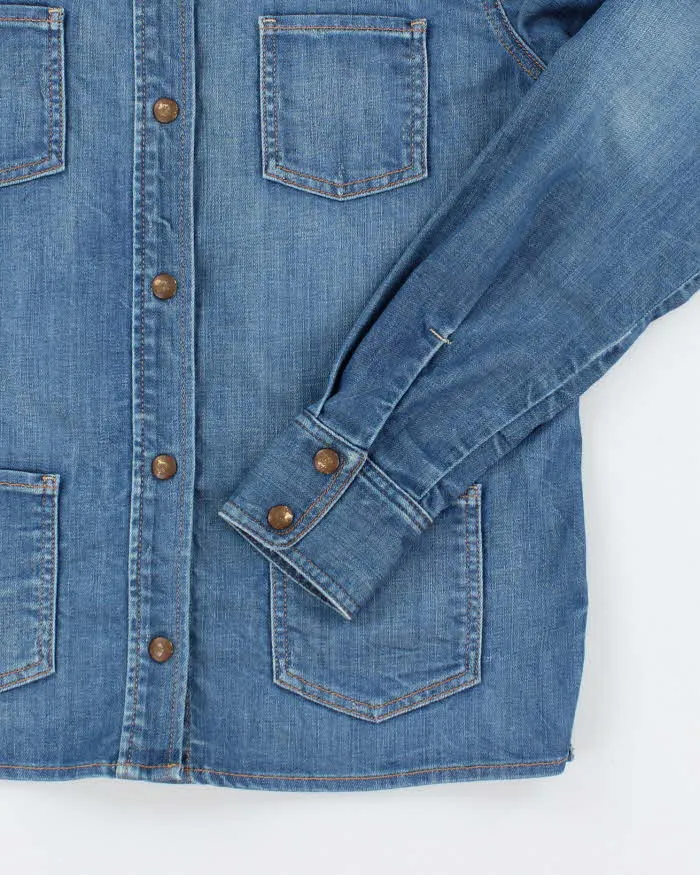 Vintage 90's Lucky Brand Dark Wash Denim Shirt - M sold by Rokit product image thumbnail 4