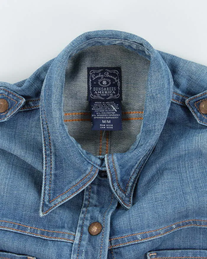 Vintage 90's Lucky Brand Dark Wash Denim Shirt - M sold by Rokit product image thumbnail 5