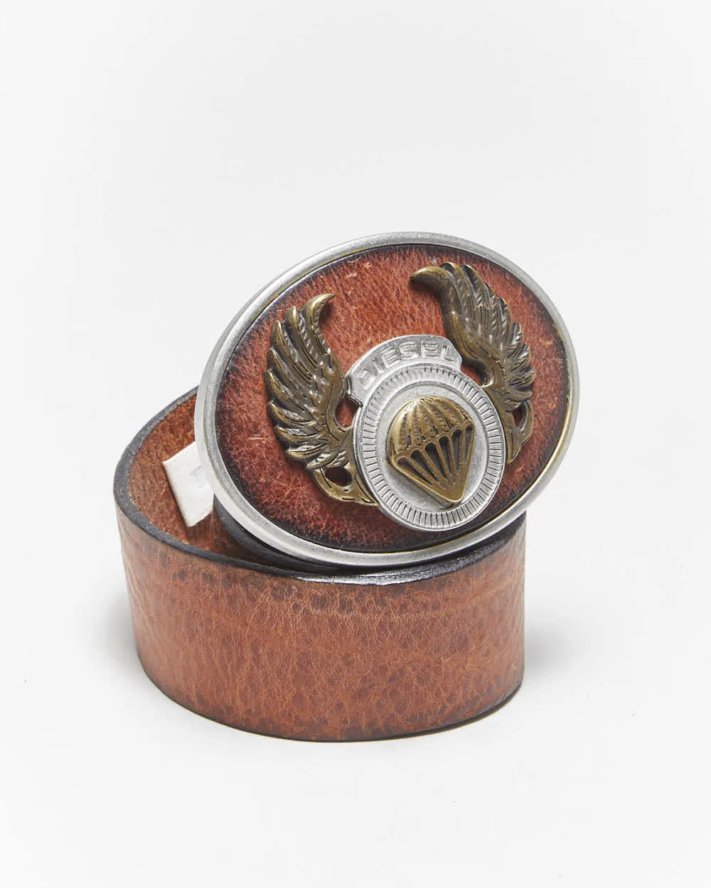 Vintage Diesel Chunky Buckle Leather Belt - W32-W36 sold by Rokit