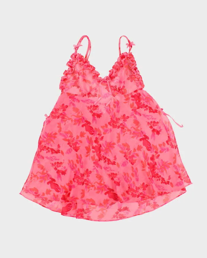 Vintage Y2k 00s La Vie En Rose Mesh Cami - L sold by Rokit