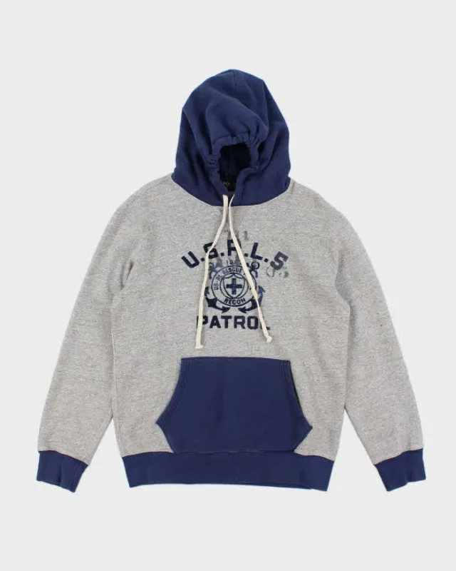 Men's Polo by Ralph Lauren Grey Print Pullover Hoodie - M sold by Rokit
