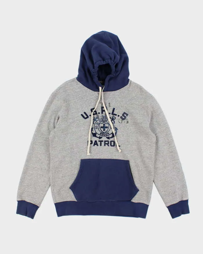 Men's Polo by Ralph Lauren Grey Print Pullover Hoodie - M sold by Rokit