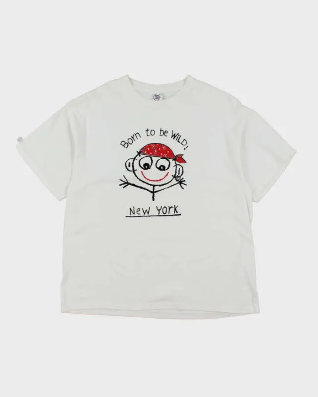 Vintage 90's Born to be Wild! New York Graphic T-Shirt - XL made by Rokit